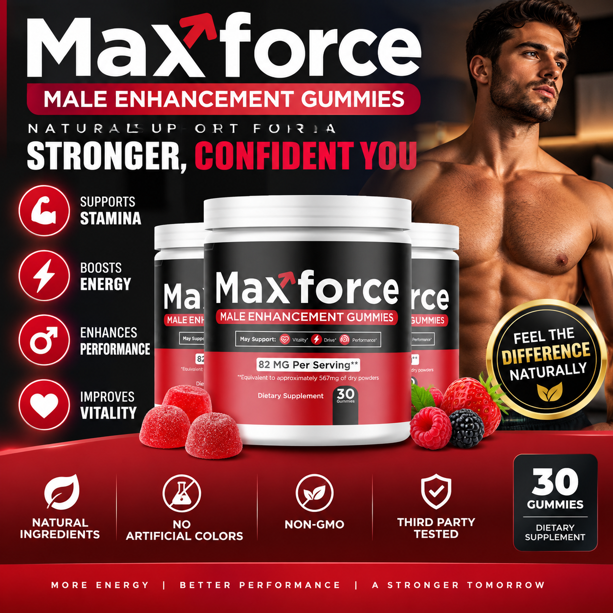 MaxForce Plus Supplement Bottle
